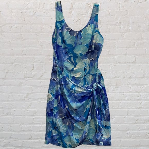 PAUL HARRIS -- Mini Sundress, Wraparound, Tropical, Front Tie/Back Zip - Picture 9 of 16